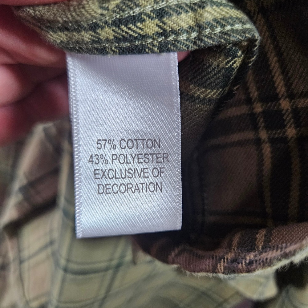 Alaskan Hardgear Duluth Mens 2XL Plaid Button Down Shirt Untucked Olive Green - Picture 5 of 11